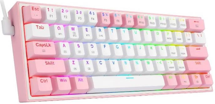 Tastatura Gaming Redragon Fizz Pro RGB White Pink Mecanica Red Switch