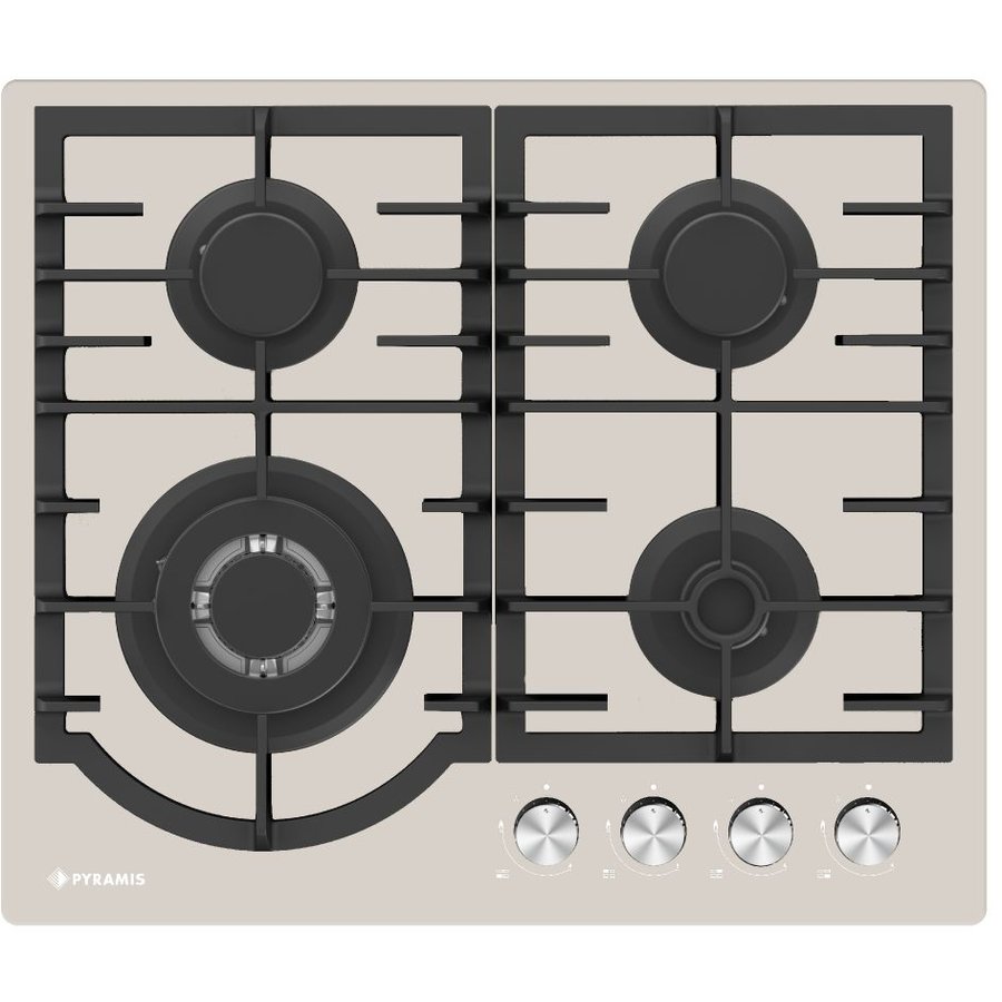 Plita Gaz 60PG 6513 Beige Glass Wok si Fonta