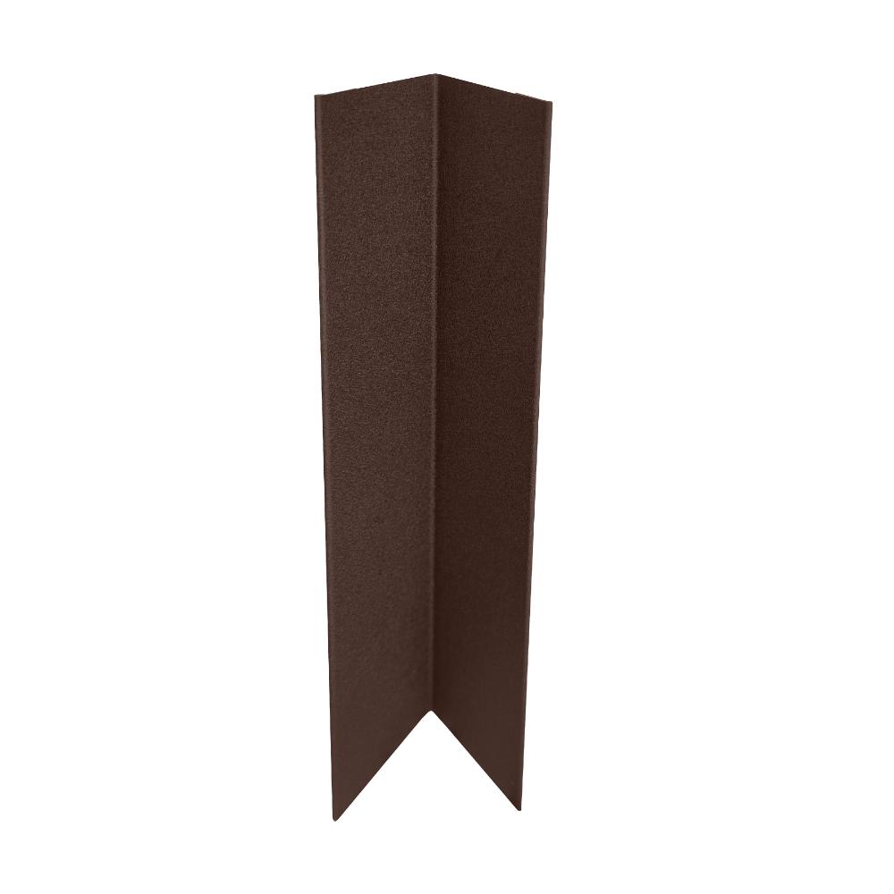Coltar metalic decorativ pentru gard tip L, montaj de gard, maro, 2 m, 50 x 50 mm