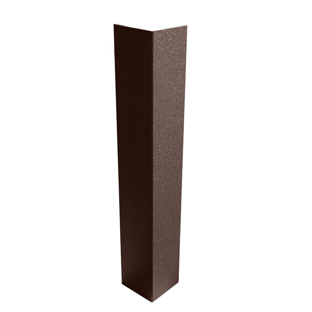 Coltar metalic decorativ tip L pentru gard, montaj de gard, maro, 2 m, 50 x 50 mm