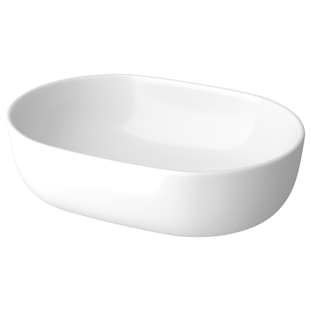 Lavoar oval Cersanit Moduo, montaj pe blat, 50 cm latime, alb