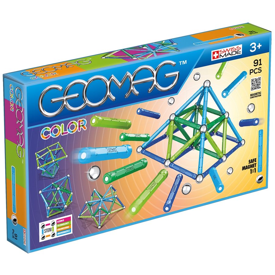 Set de constructie magnetic Color 91 piese