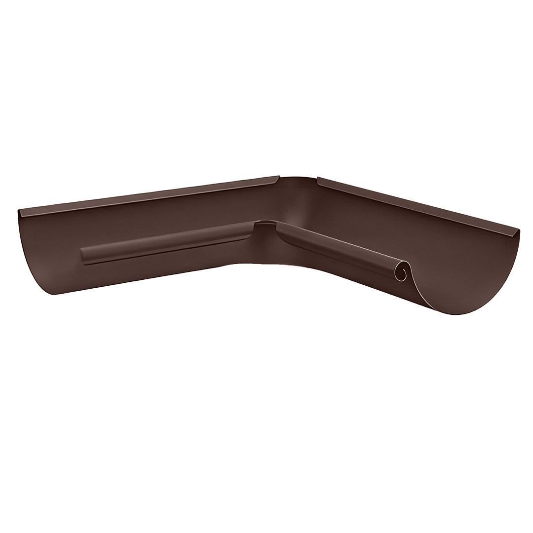 Coltar interior jgheab, tabla otel, 125 mm, maro RAL 8017