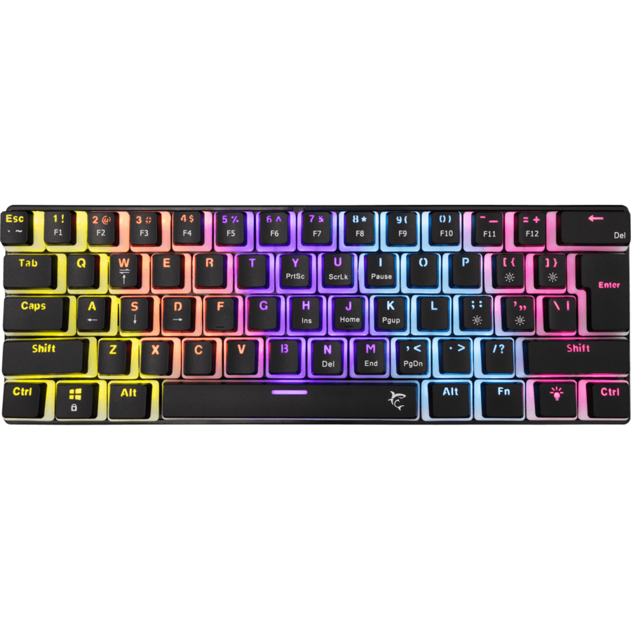Tastatura Gaming cu Fir ASHIKO 2 USB 2.0 Red Switch Layout US Negru