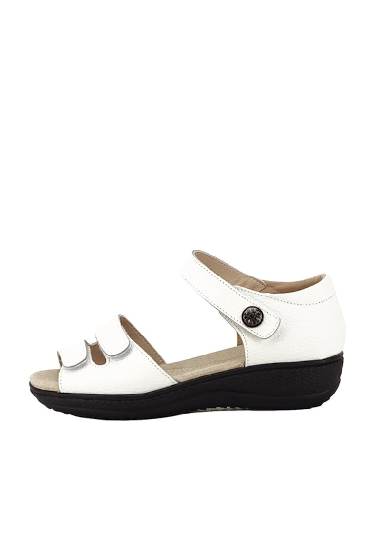 Sandale albe din piele naturala Agata 127 5550 - Alb
