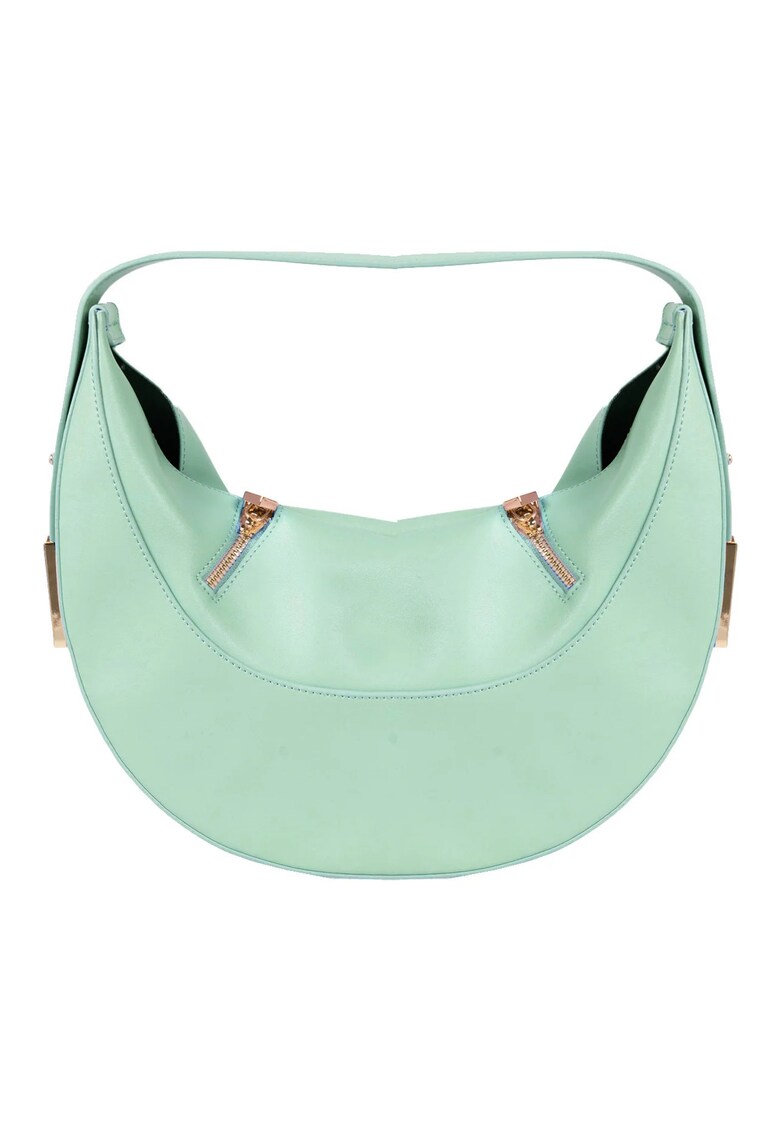 Geanta dama - turcoaz - 32x37x10.5cm - piele ecologica - cu manere si buzunar interior