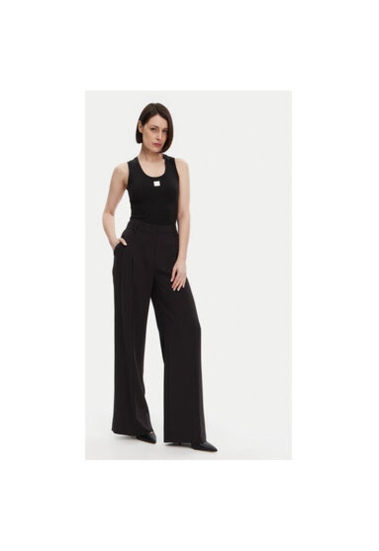 Tricou dama - 305170897 - Viscoza/Bumbac/Elastan - Negru - Negru