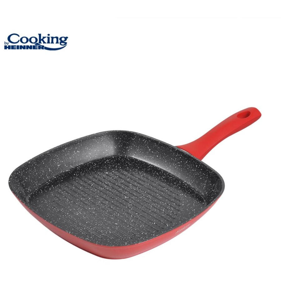 Tigaie Grill Aluminiu 28x4CM RED STONE Rosu/Negru