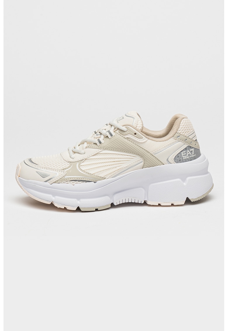 Pantofi sport unisex cu segmente din material sintetic - Alb murdar/Grej