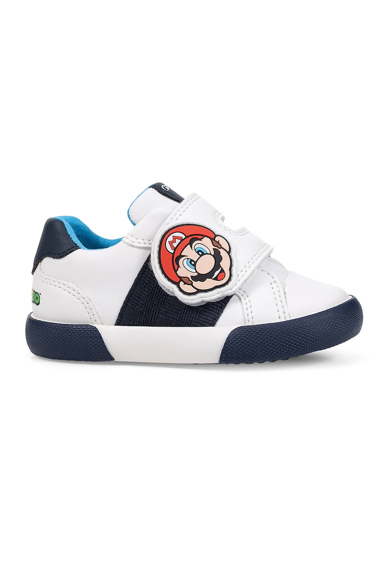 Pantofi sport cu velcro si tematica Mario - Rosu/Alb/Albastru