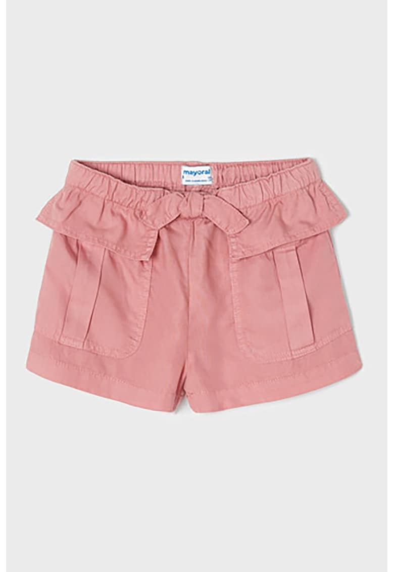 Pantaloni scurti din denim si buzunare frontale - Roz prafuit