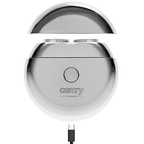 Aparat de Ras Compact CR 2938 cu 2 Lame Rotative Autonomie 35 Minute Argintiu