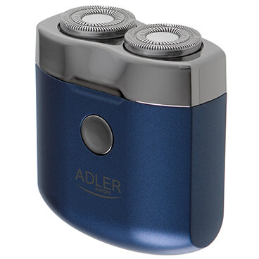 Aparat de Ras Compact AD 2937 cu 2 Lame Rotative Autonomie 35 Minute Incarcare USB Albastru