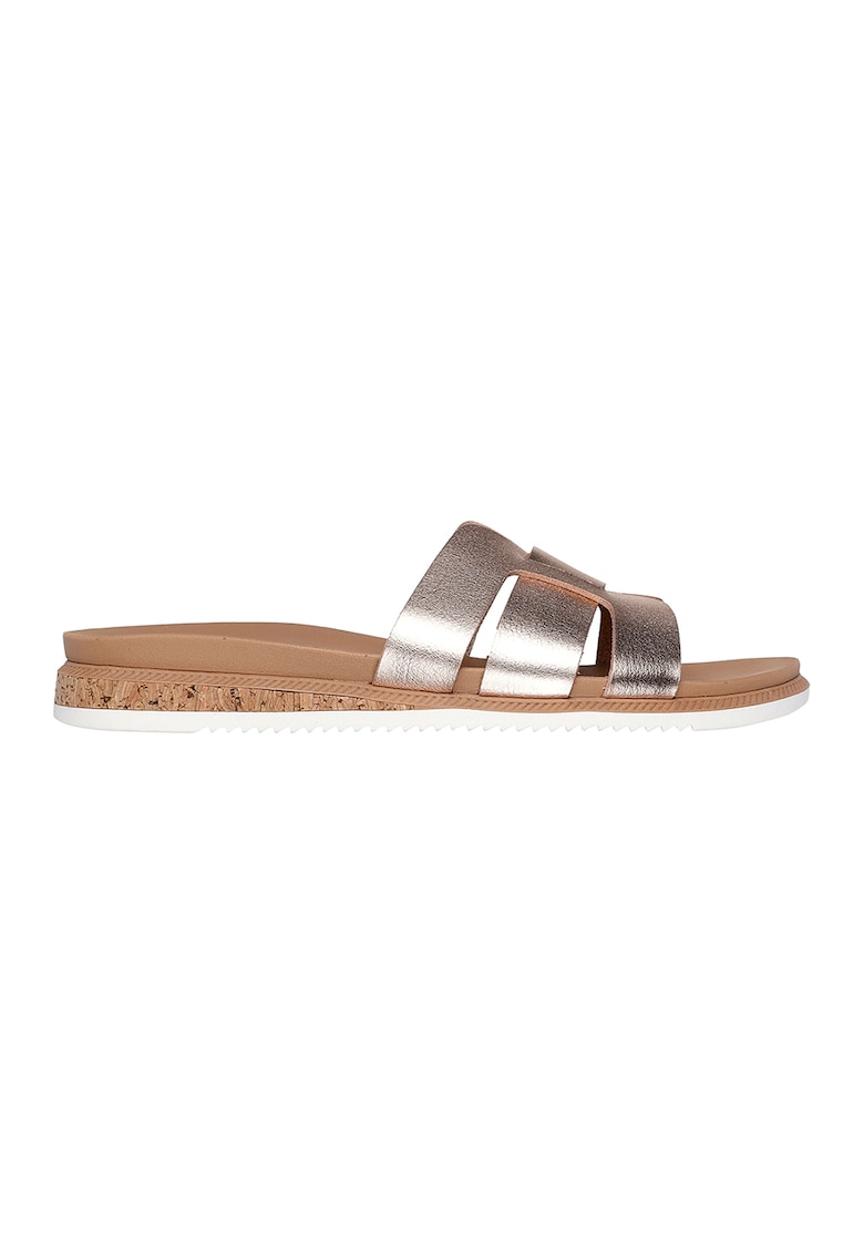 Papuci de piele ecologica Desert Kiss - Auriu rose