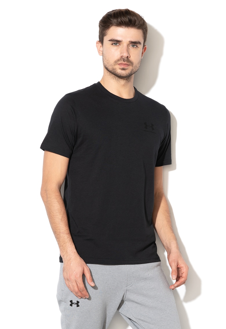 Tricou cu decolteu rotund - pentru fitness Sportstyle - Negru