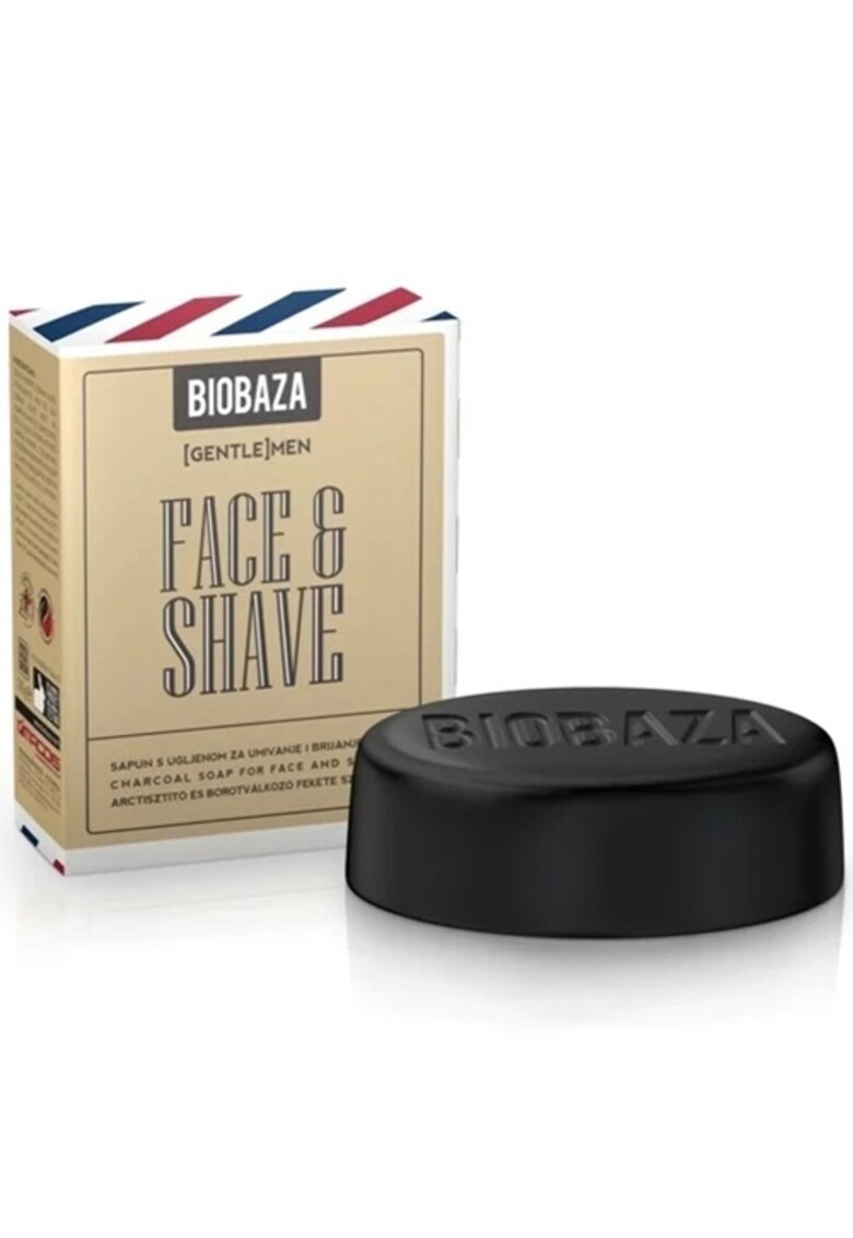 Sapun natural pentru fata si barbierit cu carbune activ - 100 g