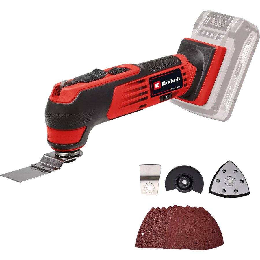 Power X-Change cordless multi-function tool TE-MG 18/1 Li-Solo, 18 Volt red/black, without battery and charger, including accessories