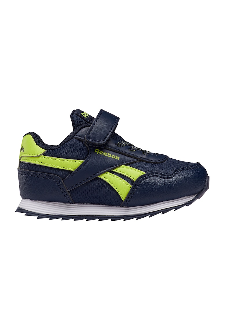 Pantofi sport de piele ecologica cu insertii de plasa Royal - Verde neon/Bleumarin