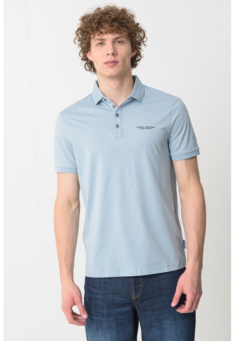 Tricou polo regular fit - Albastru deschis