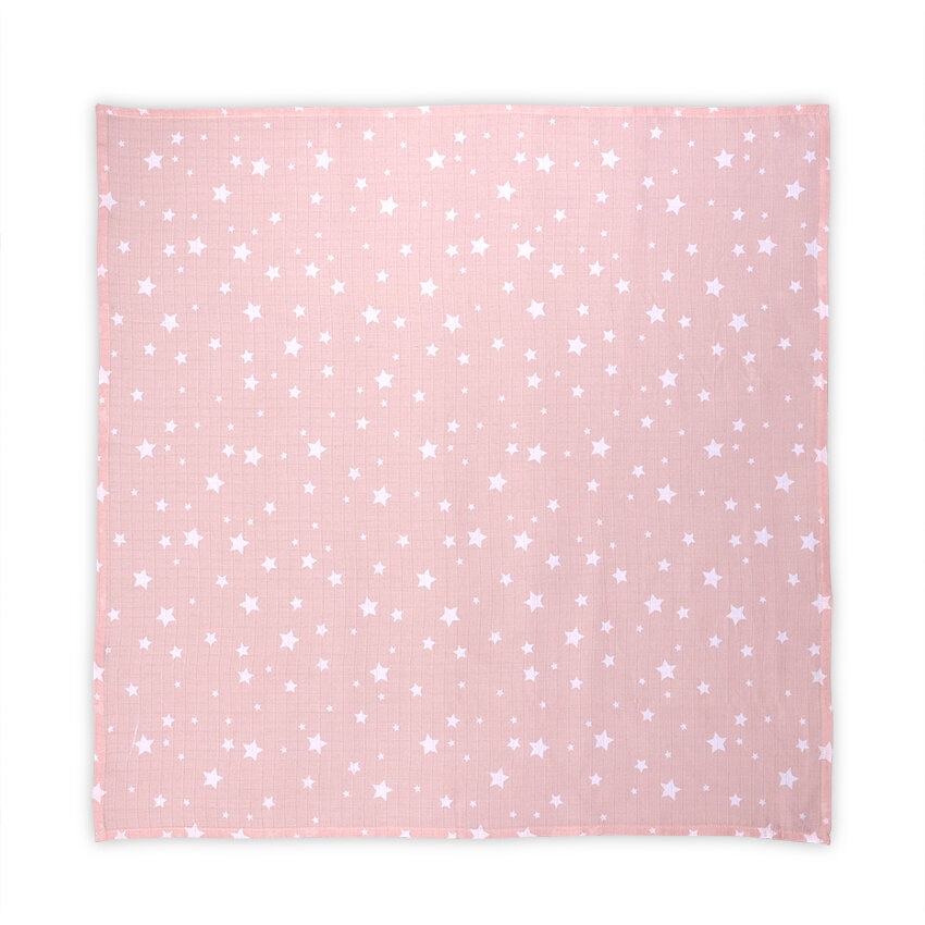 Scutece Scutec pled muselina, 80 x 80 cm, Rose with Stars
