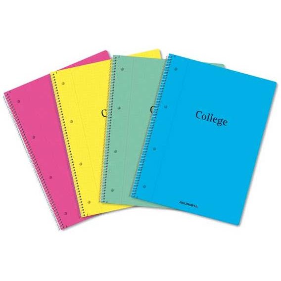 Caiet cu spirala, A4, 80 file - 70g/mp, 4 perforatii, coperta PP, AURORA College - matematica
