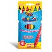 Carioca super lavabila, varf subtire 2.6mm, 6 culori/cutie, CARIOCA Joy
