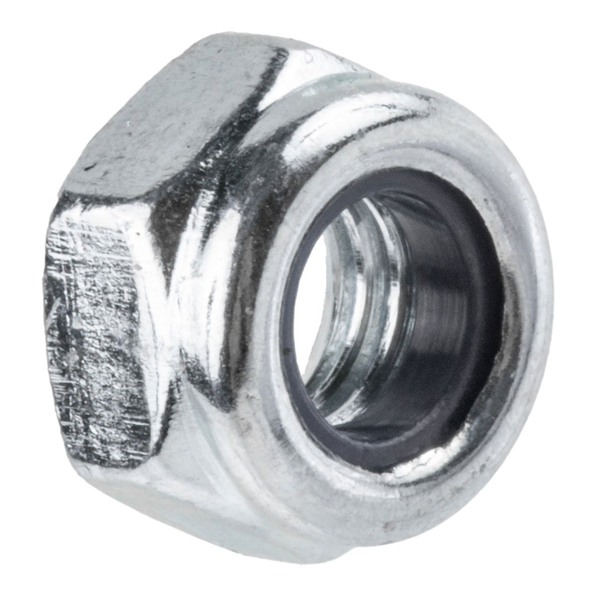 Piulita hexagonala autoblocare, otel zincat alb, M24