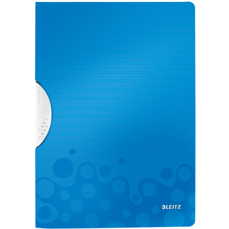 Dosar cu clip LEITZ Wow ColorClip, PP - albastru metalizat