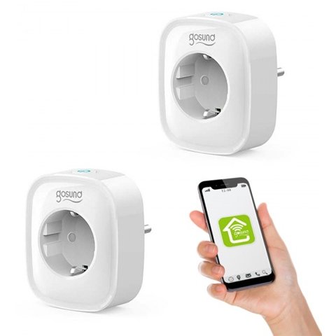 Set 2 prize inteligente WiFi Gosund SP1, 16A, Monitorizare consum energie, Smart Life, Tuya