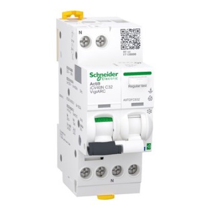 Intreruptor automat diferential RCBO Acti9 Schneider A9TDFC632, detectie arc electric, cu Powertag, iCV40N, 1P+N, curba C, 32A, 6kA, 30mA tip A-SI