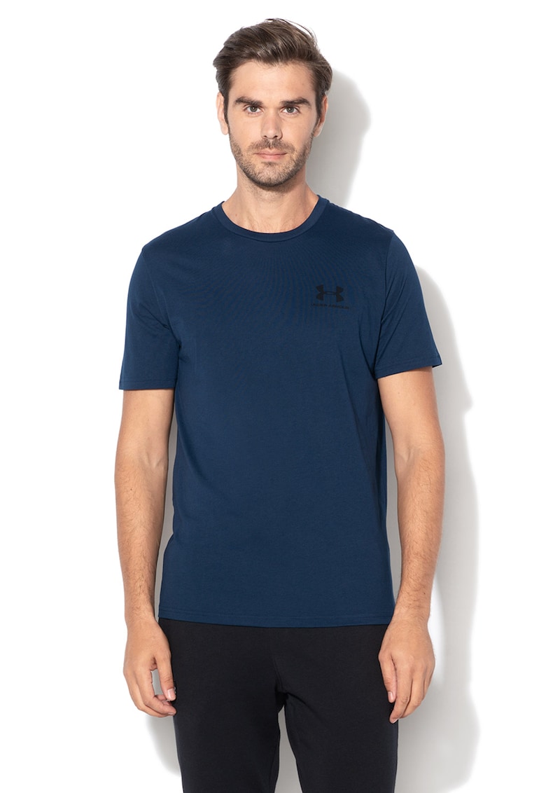 Tricou cu decolteu rotund - pentru fitness Sportstyle - Bleumarin