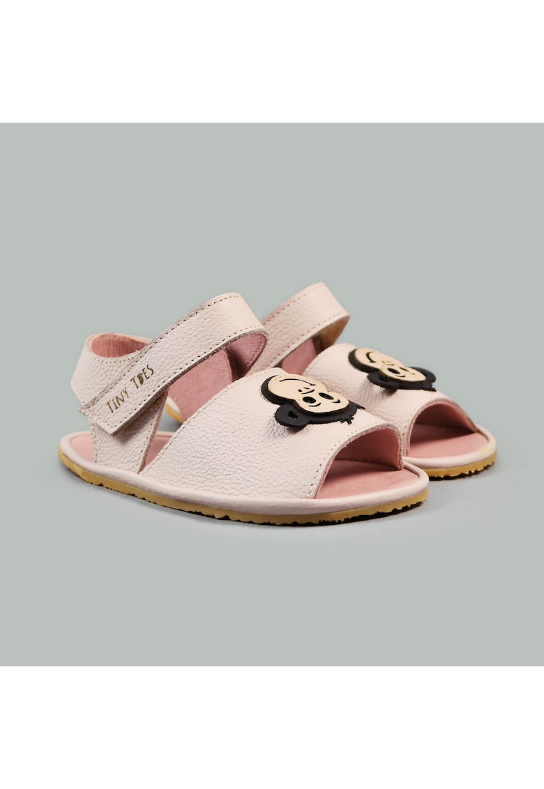 Sandale Barefoot din piele naturala - Kiko - Roz - Roz pal