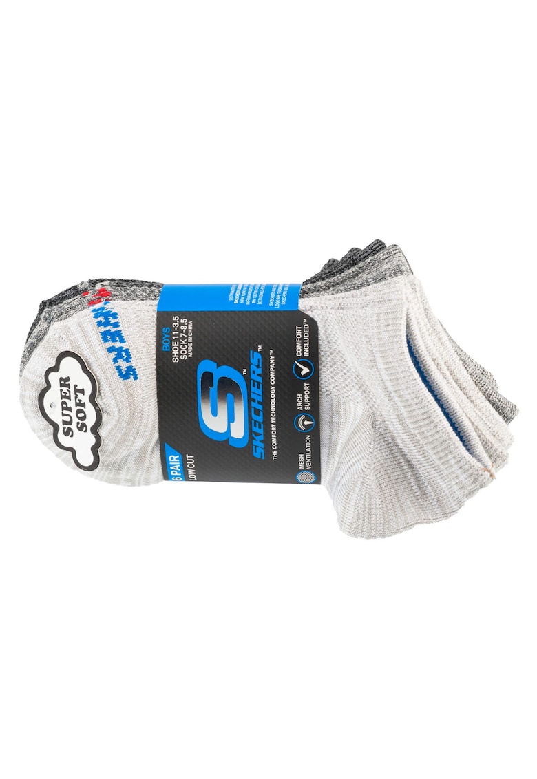 Sosete Unisex - 6pk Boys No Terry Socks S112222-GRY - Gri - 31-34 - 6 buc