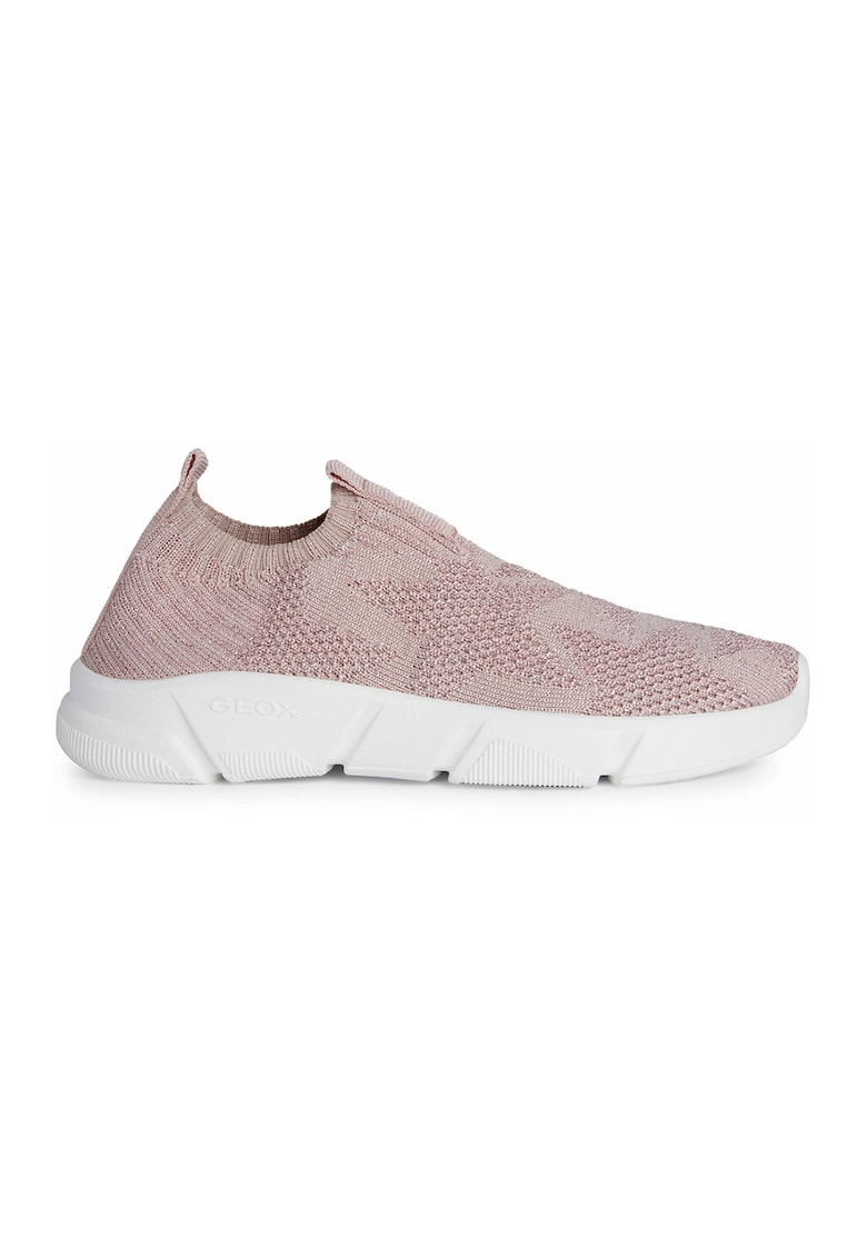 Pantofi sport slip-on din plasa tricotata - Roz pastel