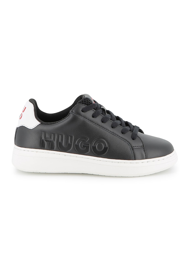 Pantofi sport de piele cu logo - Negru