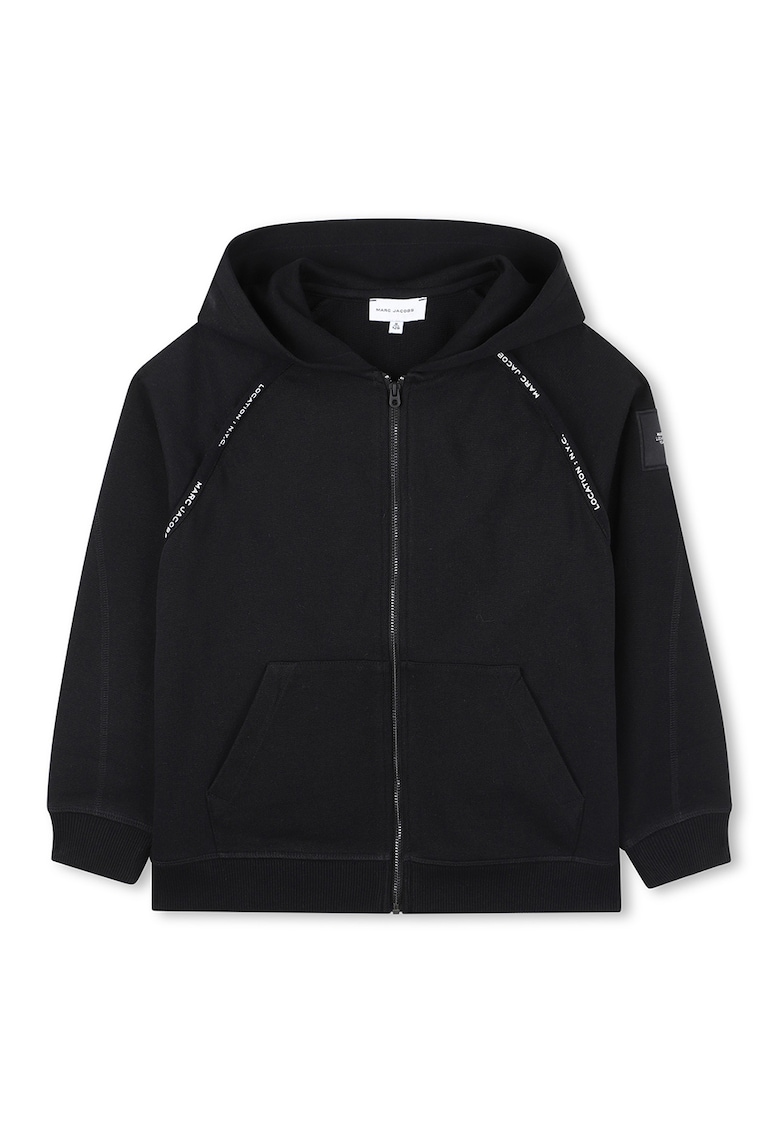 Hanorac din bumbac cu fermoar - Negru