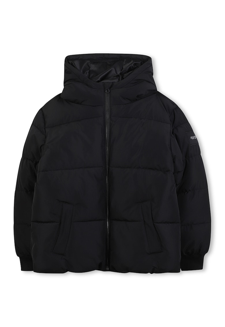 Geaca matlasata cu gluga - Negru