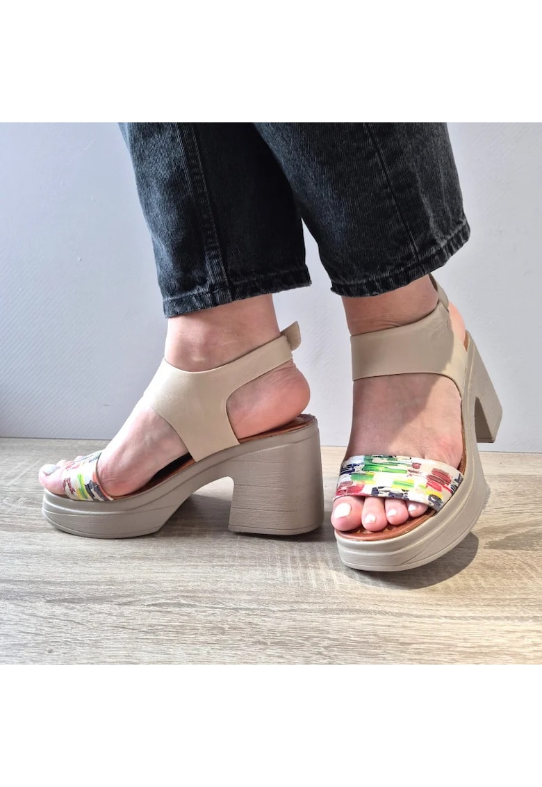 Sandale Casual Dama 018 10906 Albe + Detaliu Labirint - Alb - Alb