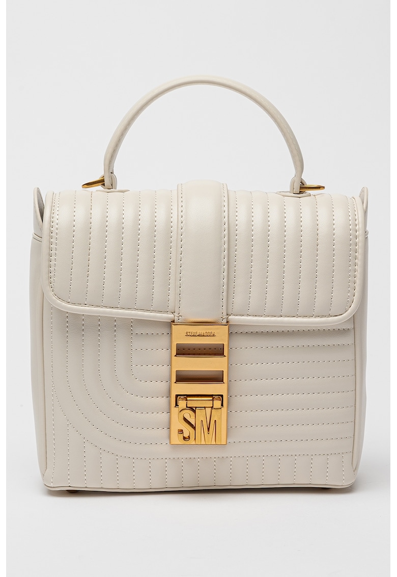 Geanta crossbody de piele ecologica Bkhy - Alb murdar