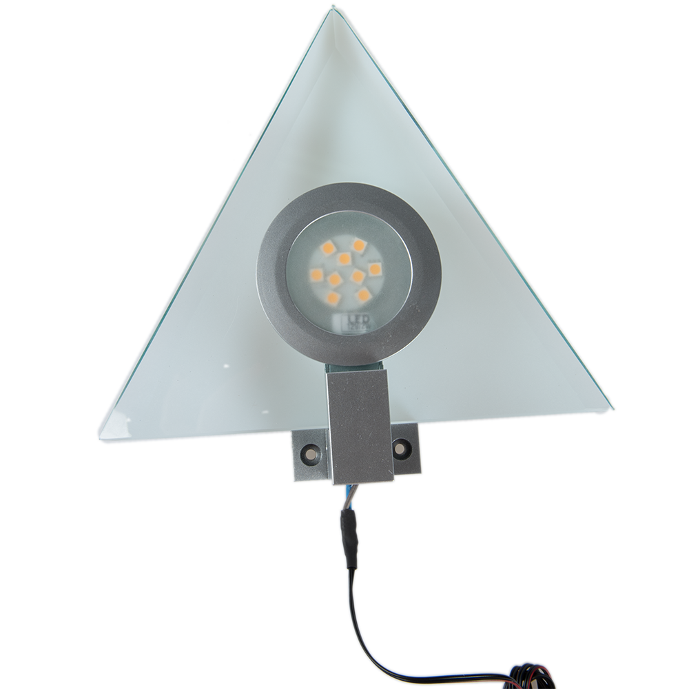 Spot LED triunghiular, 2W, sticla, lumina calda, IP22