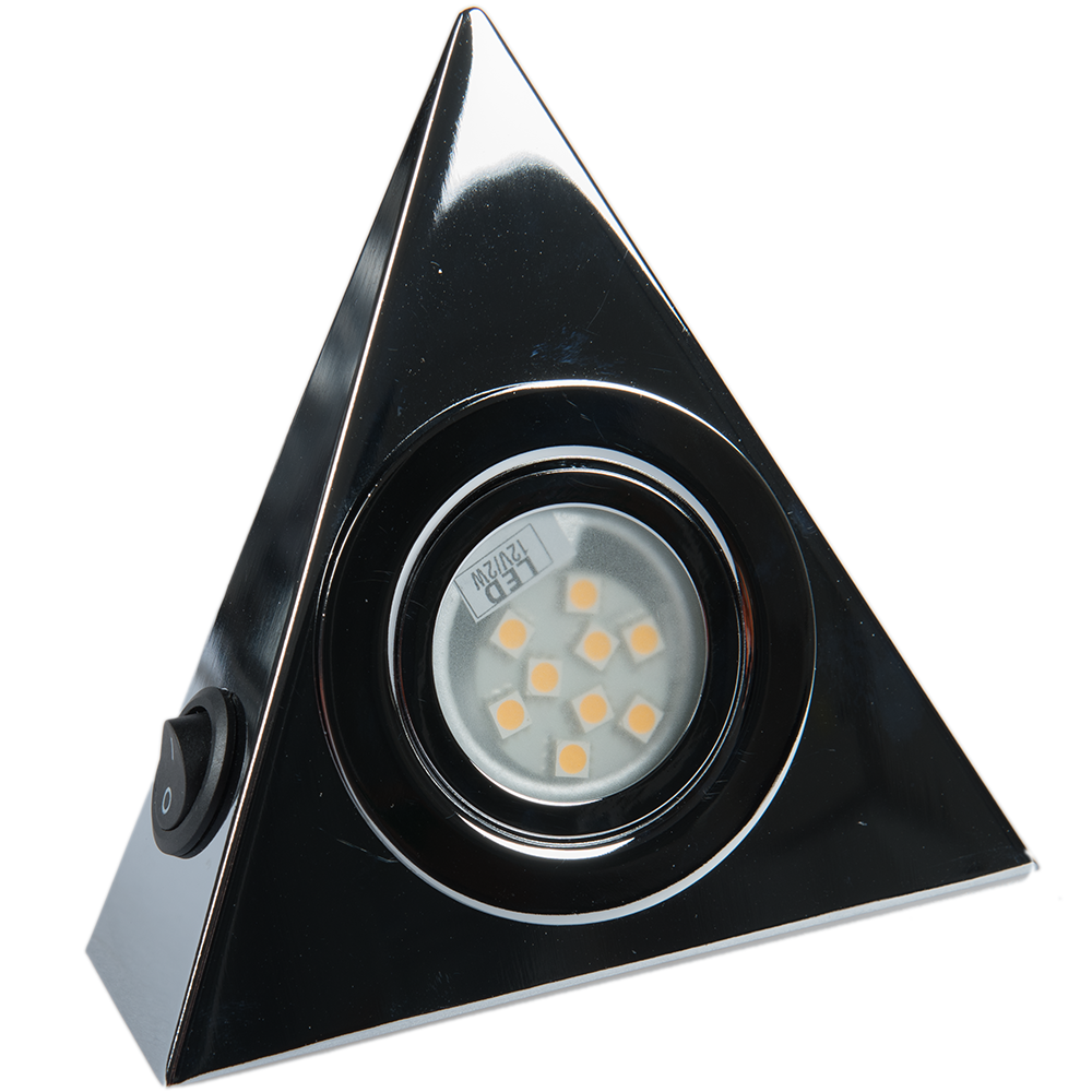 Spot LED piramidal, 2W, cromat, lumina calda, IP22