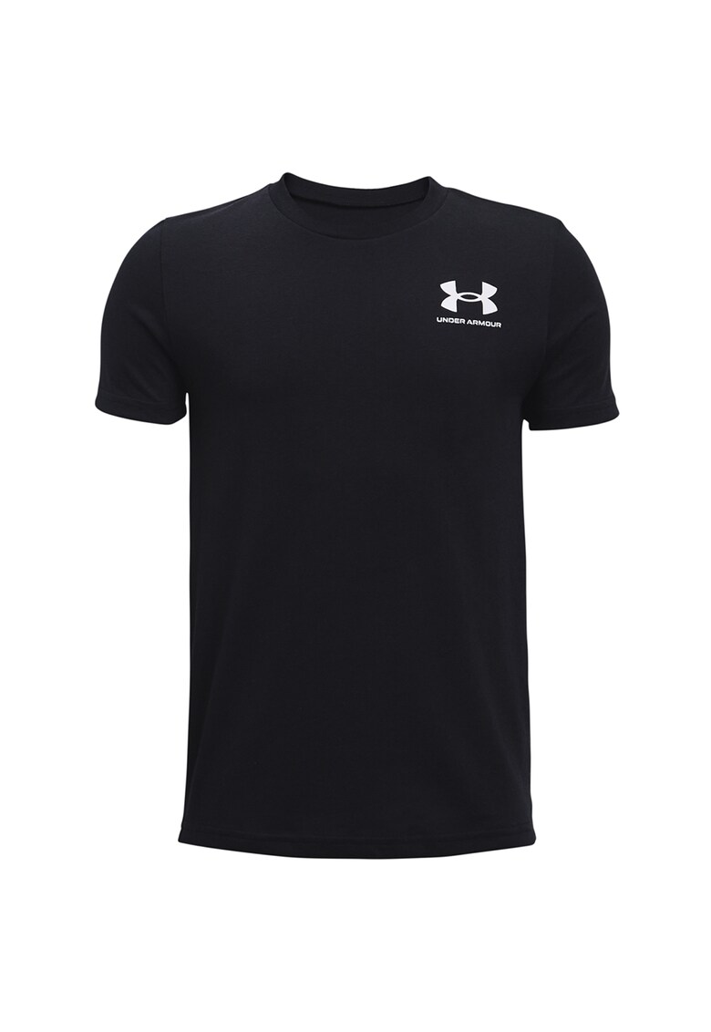 Tricou cu logo pe piept - pentru fitness Sportstyle - Alb/Negru