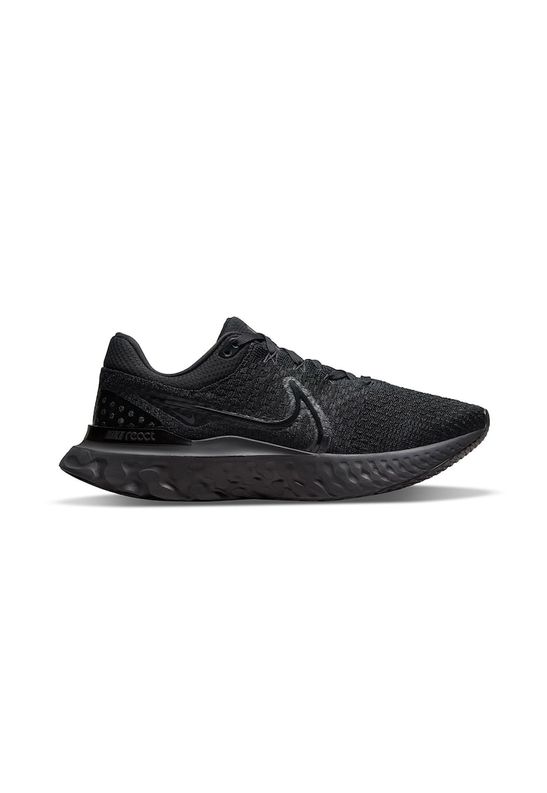 Pantofi cu aplicatie logo React Infinity Run Flyknit 3 pentru alergare - Negru stins