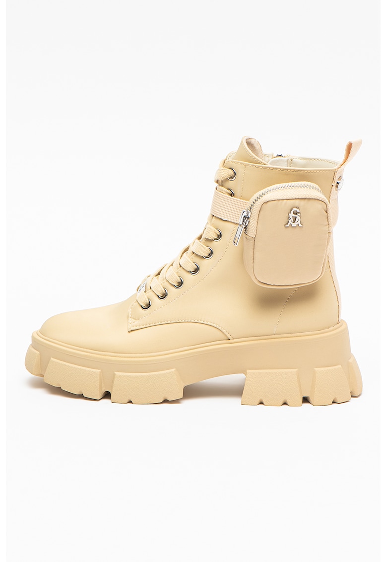 Bocanci din material textil cu etui detasabil Tanker - Maro nisip