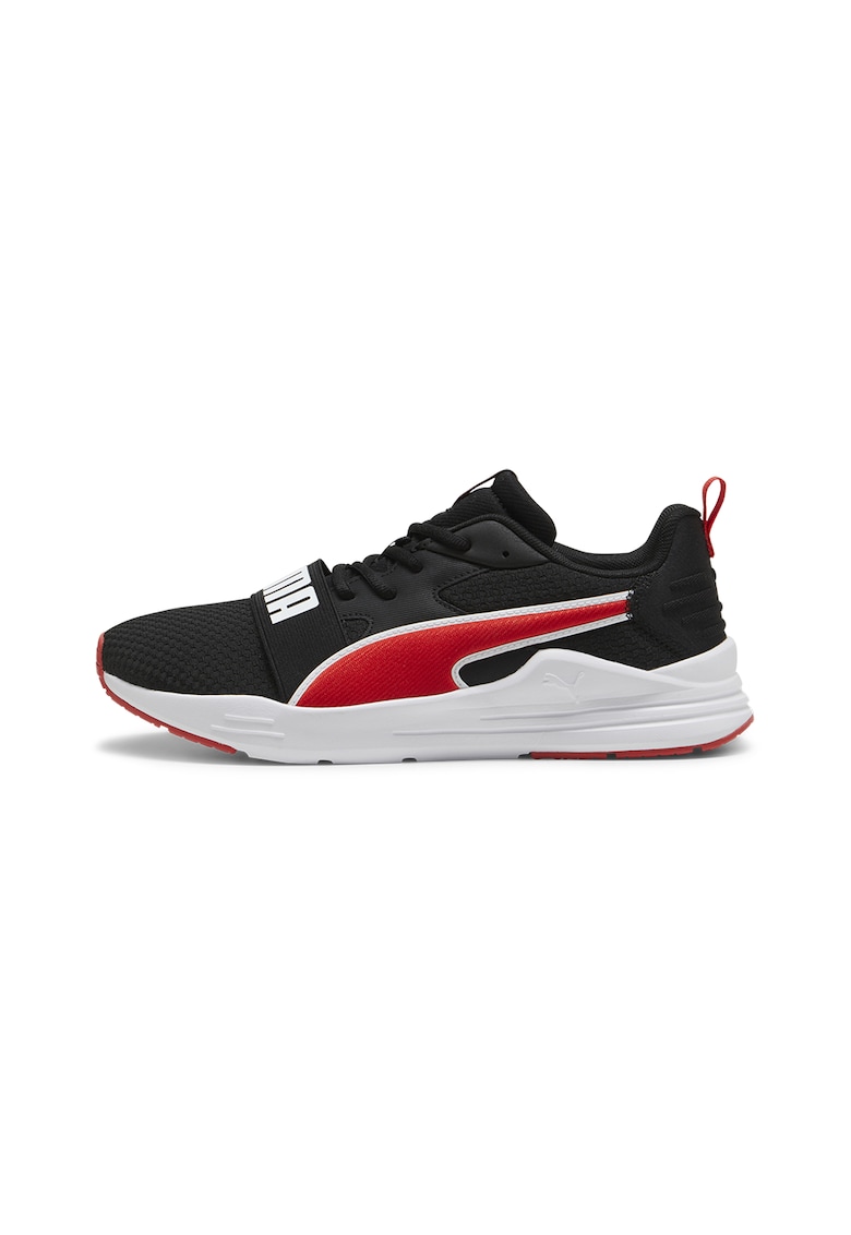 Pantofi sport din material textil cu logo Wired Run Pure - Alb/Negru/Rosu inchis