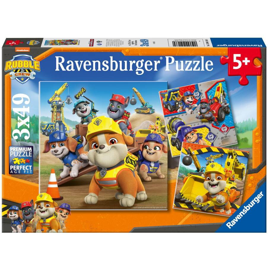 Puzzle Puzzle Ravensburger - Rubble si echipa lui, 3x49 piese