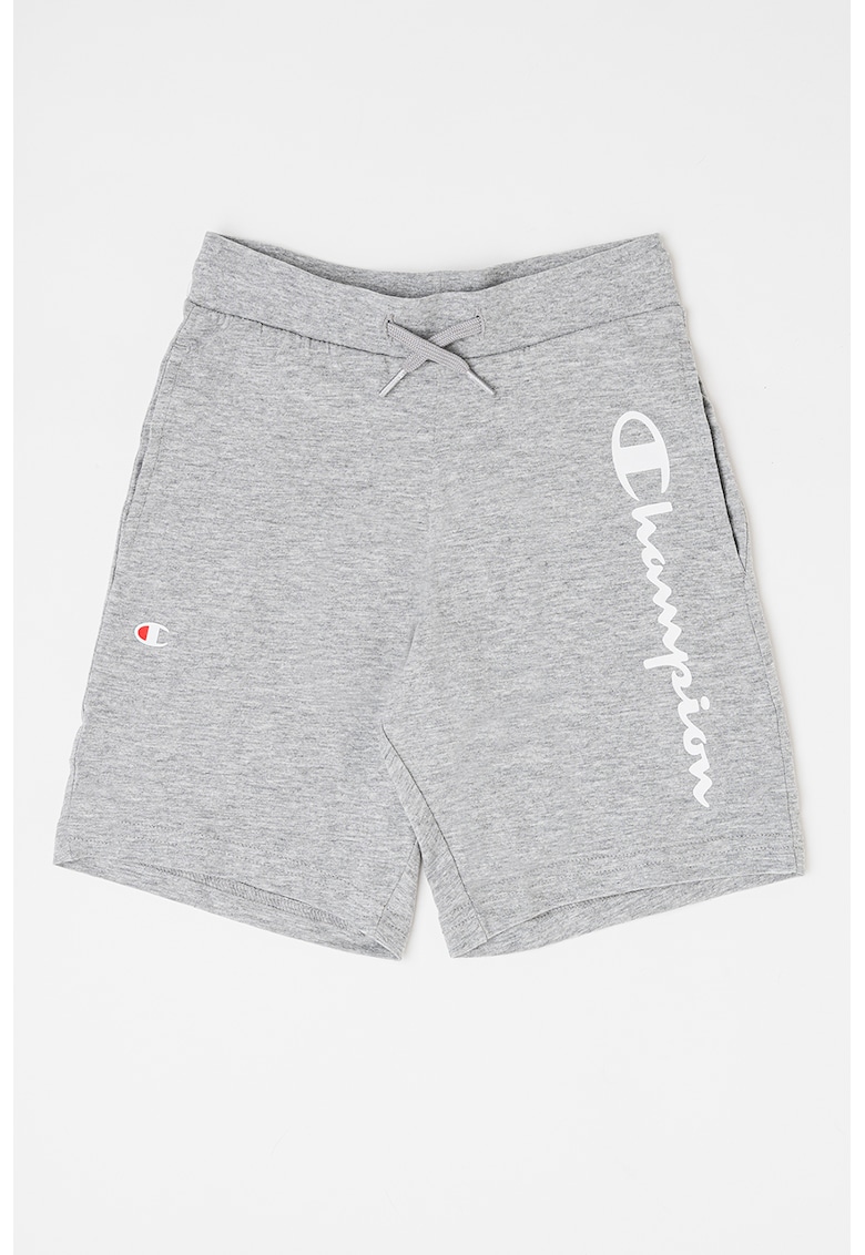 Pantaloni scurti cu imprimeu logo - Gri melange