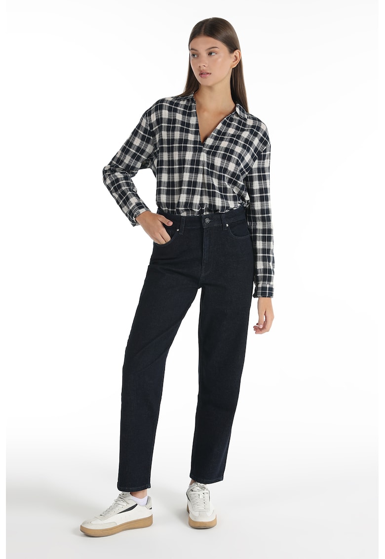 Blugi cu croiala dreapta si talie inalta - Albastru ultramarin