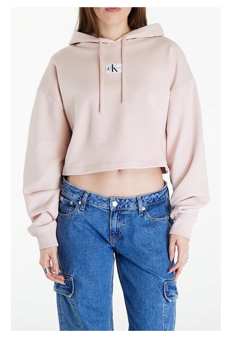 Hanorac supradimensionat cu logo imprimat