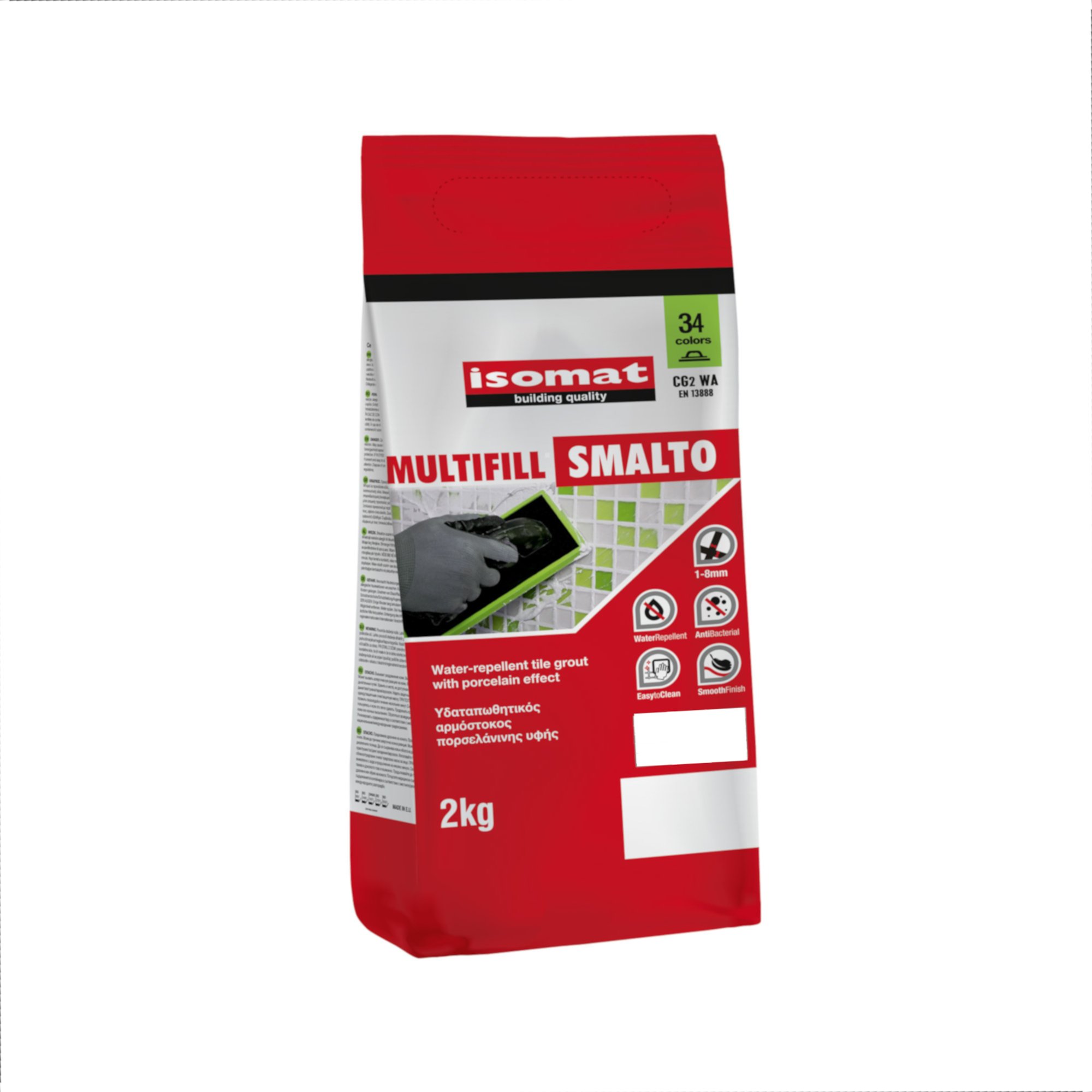 Chit de rosturi hidrofug Multifill Smalto 1-8 Isomat, interior/exterior, alb, 2 kg